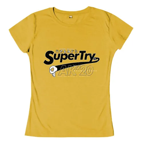 Stylisiertes Logo mit den Worten "SuperTry AK420" in Schwarz-Weiß.