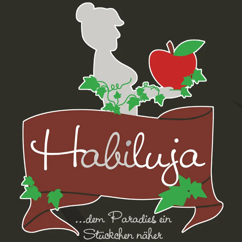 grafik_mit_silhouette_und_apfel Habiluja - dem Paradies ein Stückchen näher design