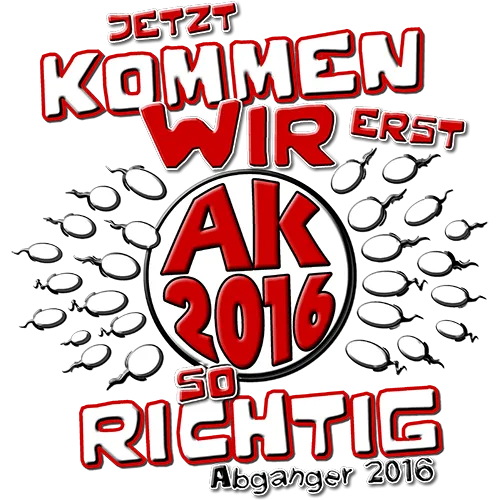 Grafisches T-Shirt-Design mit Slogan 'Jetzt kommen wir erst so richtig', AK 2016 und Fußabdrücken.