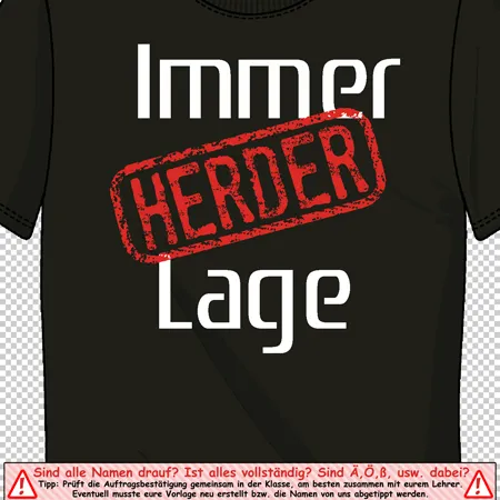 schwarzes_t_shirt_mit_spruch_immer_herder_lage Immer Herder Lage design