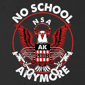 Roter Adler mit Kopfhörern und zwei Gitarren, gekennzeichnet durch "AK 2017".