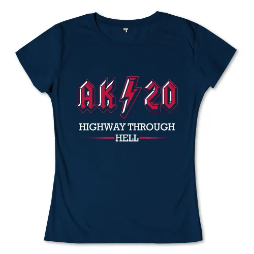 Logo von AK20 mit dem Schriftzug "Highway Through Hell" in Rot und Schwarz.