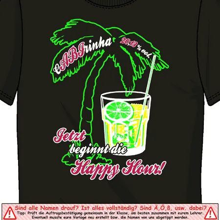 t_shirt_design_mit_getraenk_und_text Cabirinha - jetzt beginnt die Happy hour! design