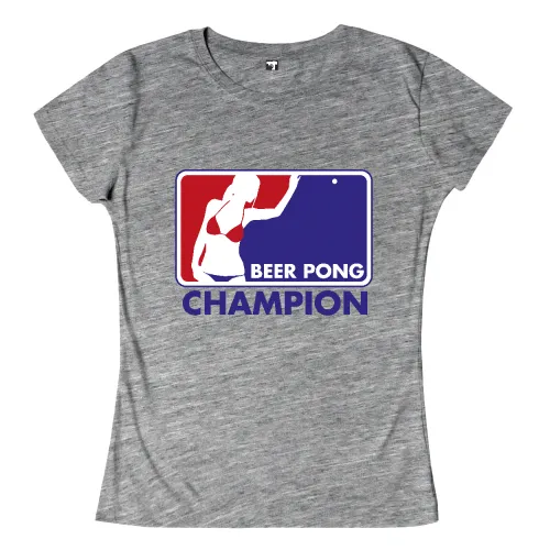 Grafik eines Schildes mit einer Person, die beim Beer Pong spielt, und dem Text "BEER PONG CHAMPION".