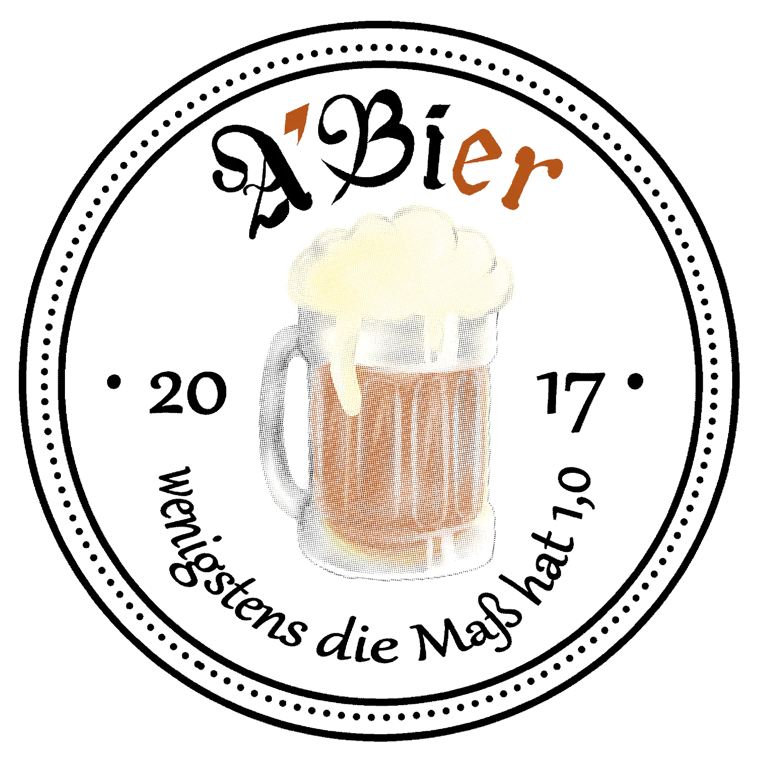 bierkrug_und_spruch_2017 Abier - Wenigstens die Maß hat 1,0 design