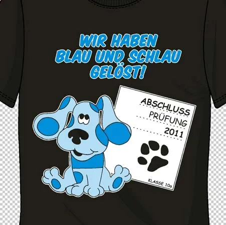 abschluss_tshirt_design_2011 Wir haben blau und schlau geloest design