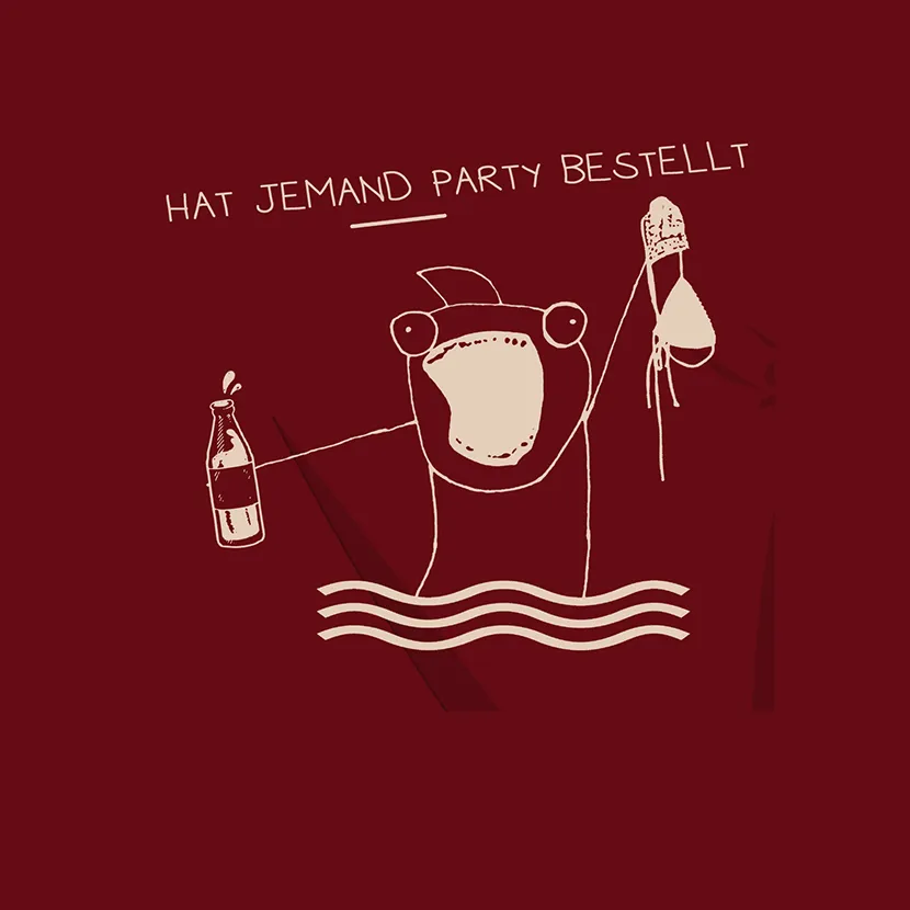 frosch_mit_getraenken_und_partyhut Hat jemand Party bestellt design