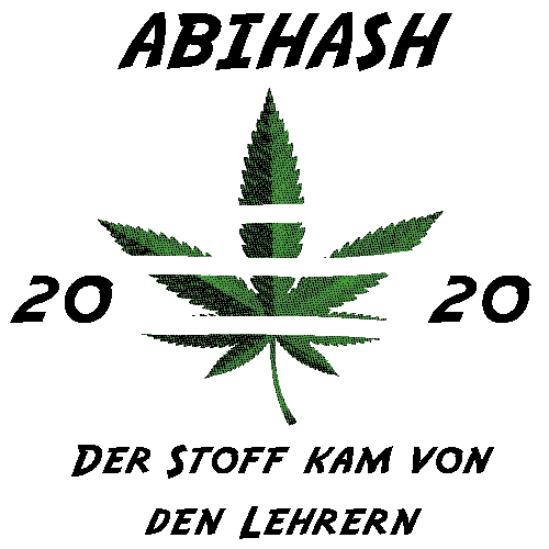 Grafik eines grünen Marijuana-Blatts auf weißem Hintergrund mit schwarzen Balken.