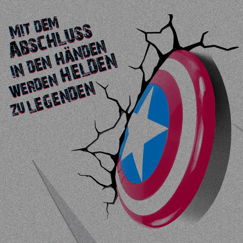 Mit dem Abschluss in den Haenden, werden Helden zu Legenden 