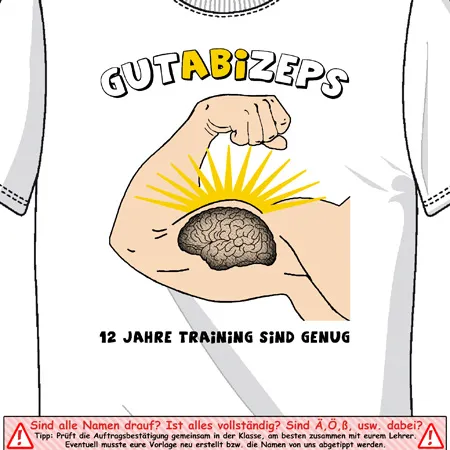 illustration_gehirnmuskel_tshirt Gutabizeps 12 Jahre Training sind genug design