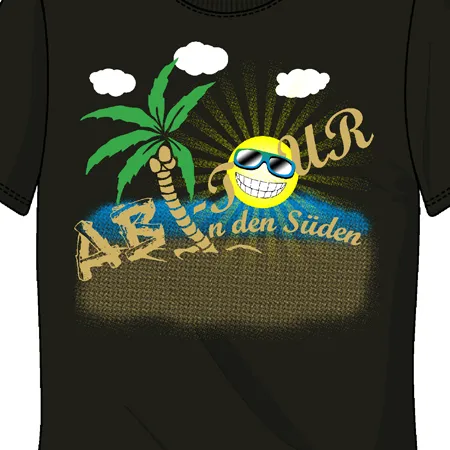 schwarzes_tshirt_mit_sonnendesign ABI-TOUR - AB In den Süden design