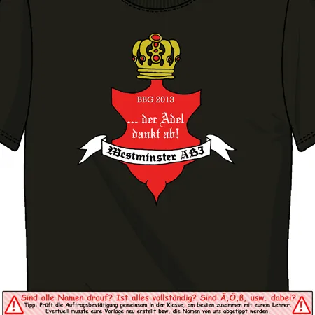 tshirt_mit_schild_motiv ... der Adel dankt ab! design