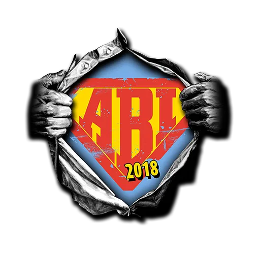Zwei Hände reißen ein Loch in schwarzes Papier, offenbaren ein farbiges Logo mit "ABL 2018".