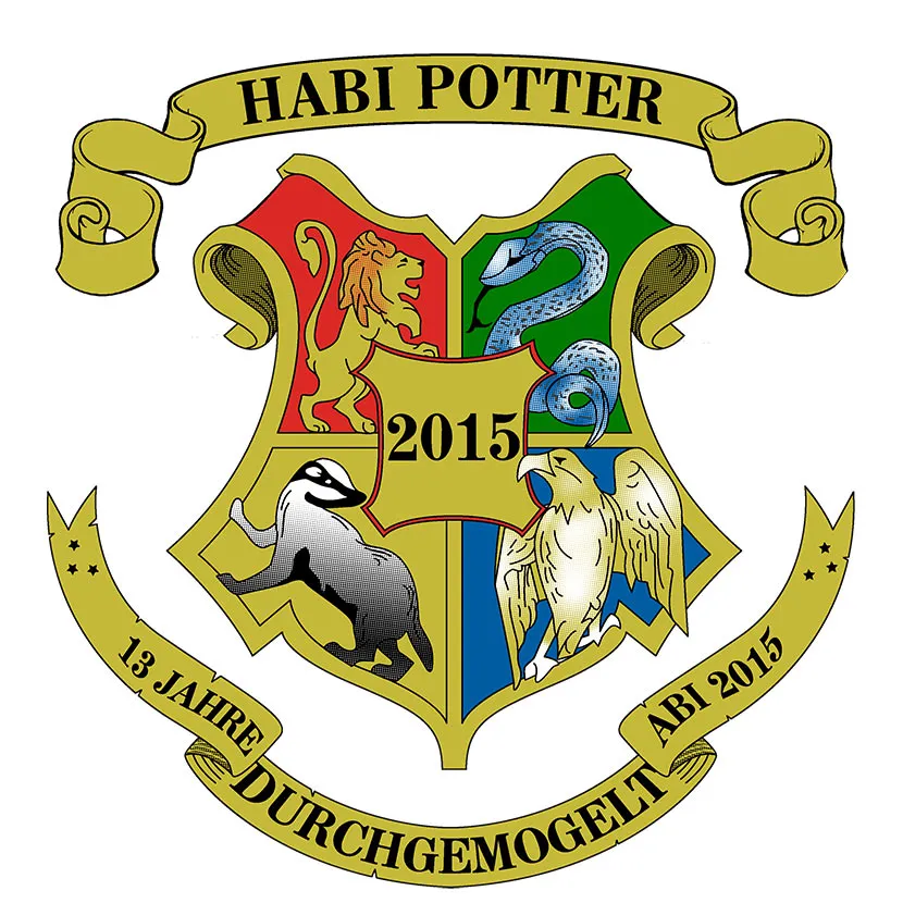 Wappen_Abi_2015 HABI POTTER 13 Jahre Durchgemogelt Abi 2015 design