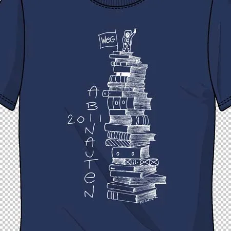 t_shirt_design_buecherstapel_abschluss Abinauten design