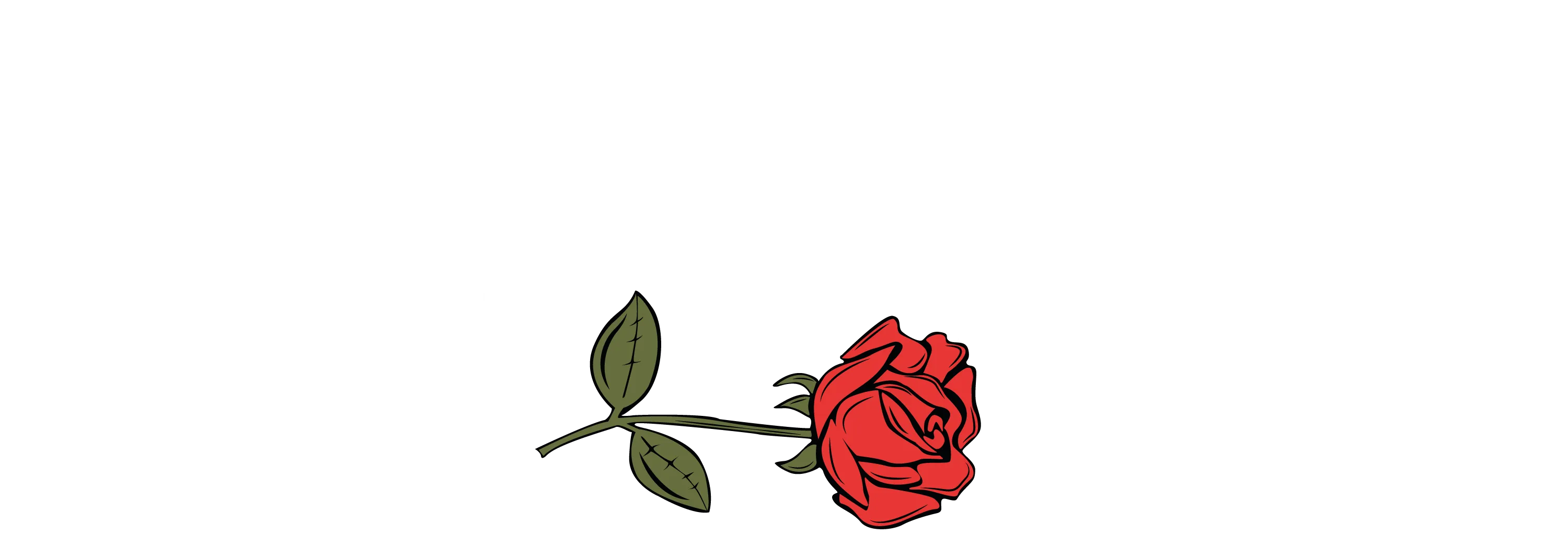 Schwarzer Hintergrund mit weissem Schriftzug AK2X und THE SAME BUT DIFFERENT darunter rote Rose mit gruener Stiel