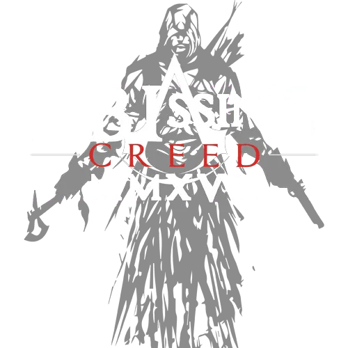 Grafik mit Text "ABYSSIN'S CREED MMXVII" und einem auffallenden Dreiecksmuster.