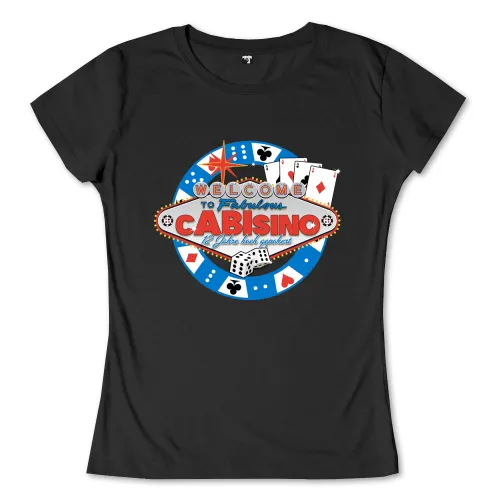 Grafik mit "Welcome to Fabulous Cabisino", Spielkarten, Würfel, Stern.