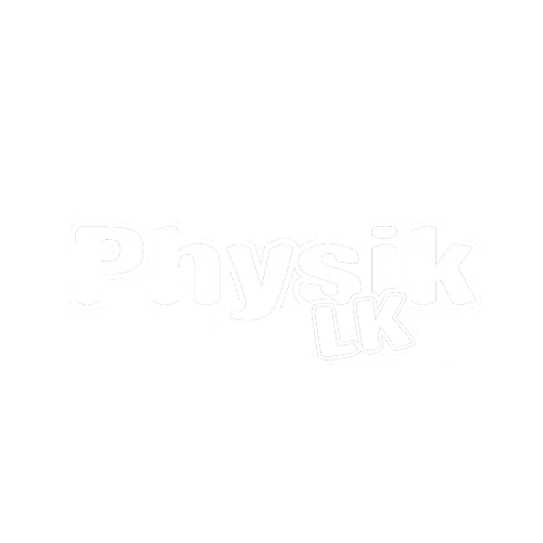 Dreidimensionales Atommodell mit Umlaufbahnen und Text "Physik LK" auf dunkelblauem Hintergrund.