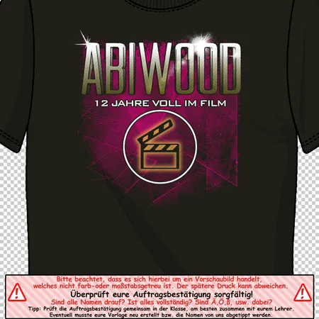 abiwood_t_shirt_design Abiwood 12 Jahre voll im film design