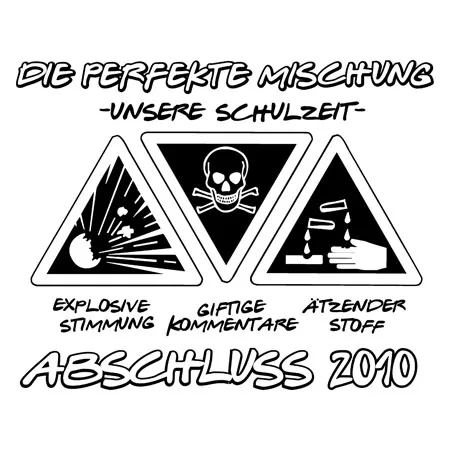 schulabschluss_2010_t_shirt_design Die Perfekte mischung unsere schulzeit explosive stimmung giftige kommentare ätzender stoff design