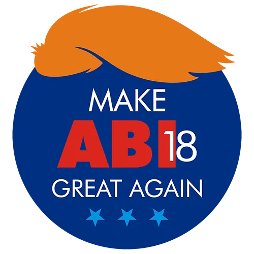 Logo mit Text "MAKE AB17 GREAT AGAIN" in Rot, blauer Hintergrund, gelber Strich oben, drei blaue Sterne.