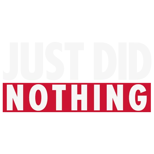 Ein rotes Banner mit dem weißen Schriftzug "NOTHING" in Großbuchstaben.