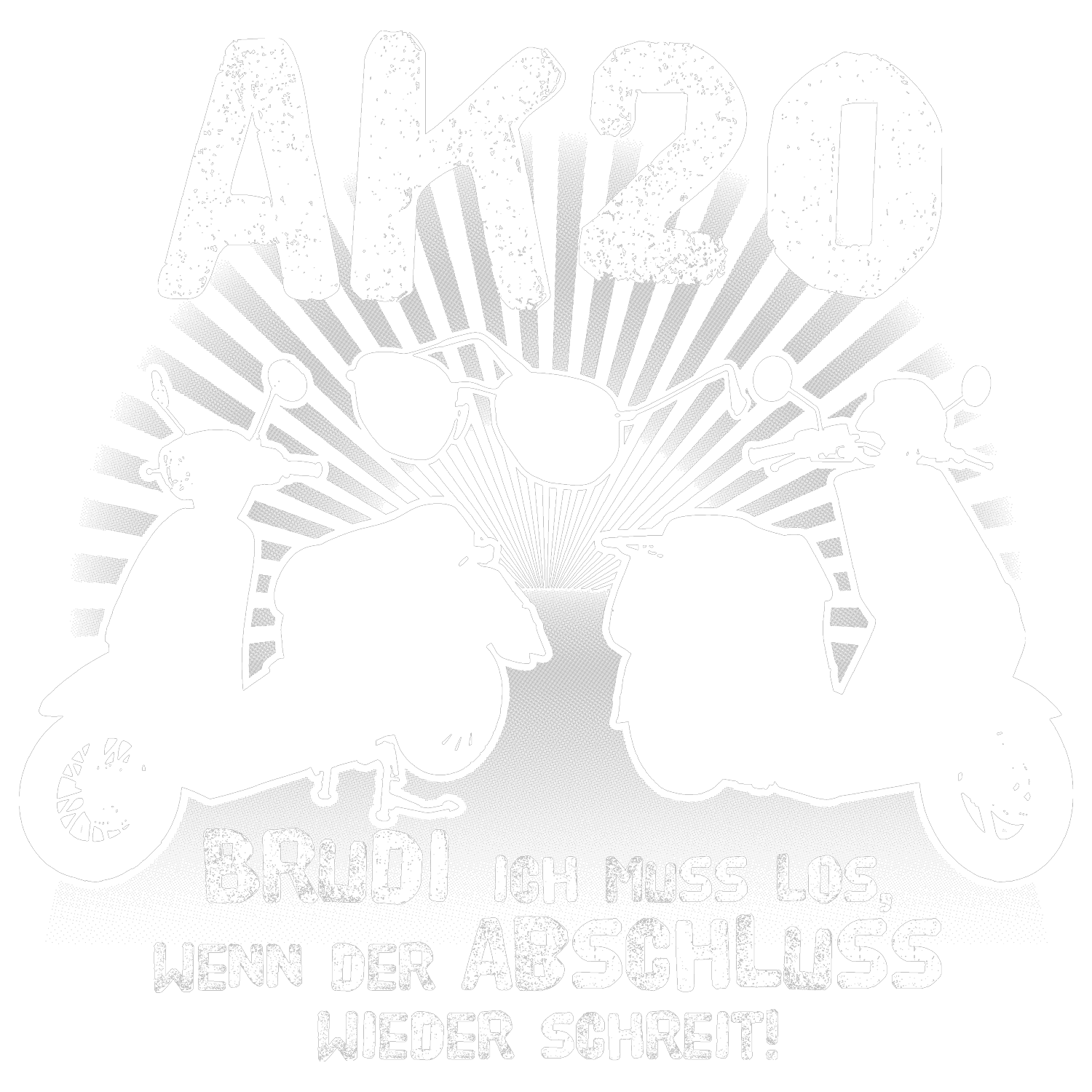 Zwei Schattenrisse von Personen auf Rollern mit einem Textbanner und dem Schriftzug "AK20".