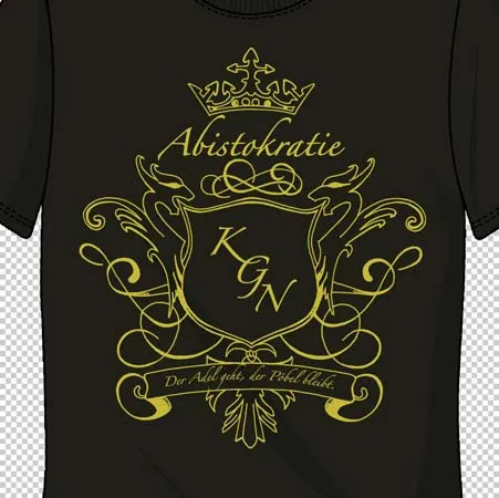 schwarzes_tshirt_mit_goldener_graphik Abistrokratie design