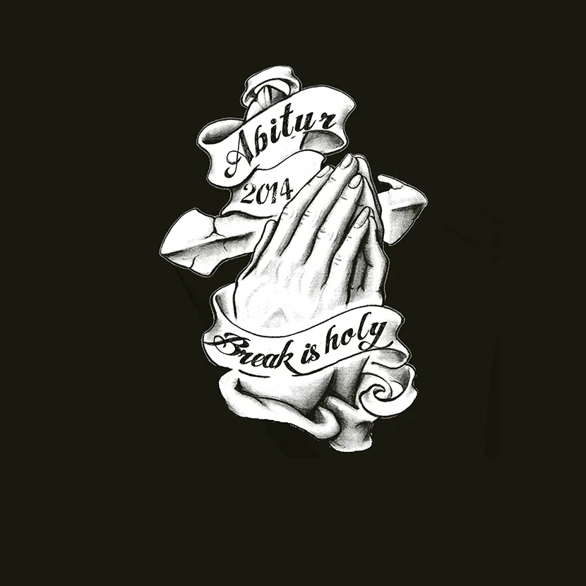schwarzweiss_illustration_gebet_haende_abitur_2014 Abitur 2014 Break is holy design