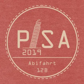 Silhouette des Schiefen Turms von Pisa in Schwarz auf weißem Hintergrund.