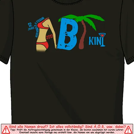abschluss_tshirt_design_2013 12 Jahre Kurvendiskussion - Abikini design