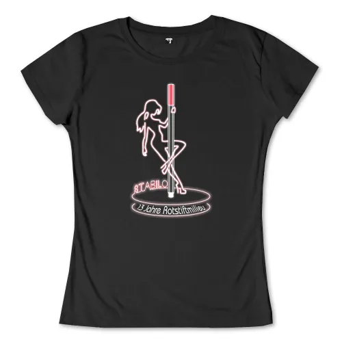 Neonschild einer Flamingo-Statue mit dem Text "STABILO".