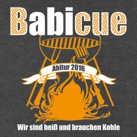 Ein orange-farbiger Umriss von einem Grill über flammenden Feuer, mit den Buchstaben 'B', 'C', 'C' oben.