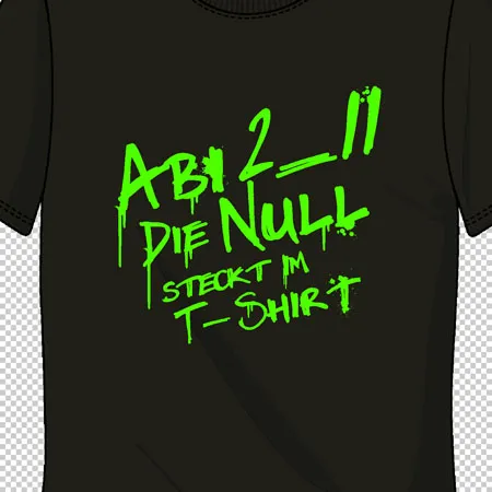 schwarzes_t-shirt_mit_gruener_schrift abi 2_11 die null steckt im t-shirt design
