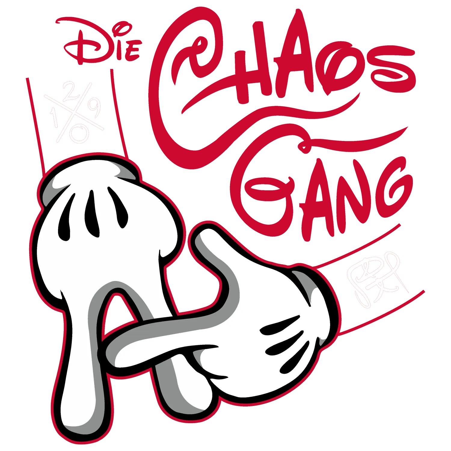 Cartoonisierte Hand zeigt Daumen hoch vor rotem Hintergrund.