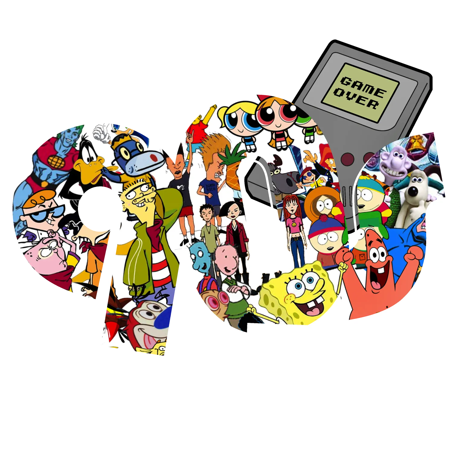 cartoon_character_collage_alphabet_90s Last 90´s design