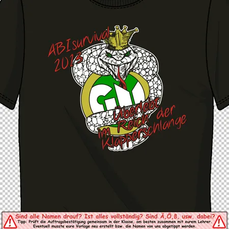 schul_abi_tshirt_design_2013 Abisurvival 2013 - überlebt im Reich der Klapperschlange! design