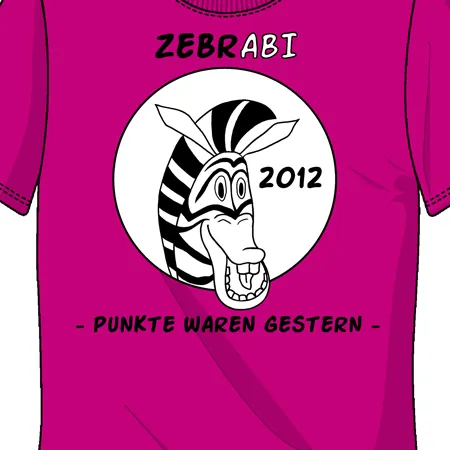 rosa_tshirt_mit_zebrabild_und_text Zebrabi Punkte waren gestern design
