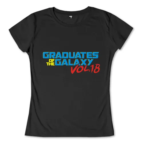 Text "Graduates of the Galaxy Vol.18" in blauen und roten Buchstaben auf schwarzem Hintergrund.