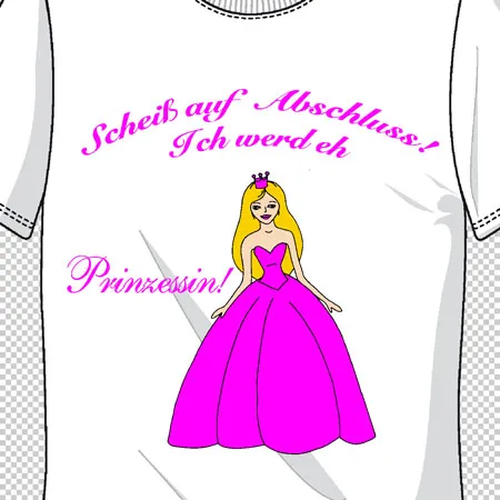 t_shirt_mit_prinzessin_und_text Scheiß auf Abschluss design
