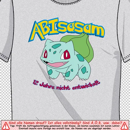abschluss_t_shirt_mit_pokemon Abisasam - 12 Jahre nicht entwickelt design