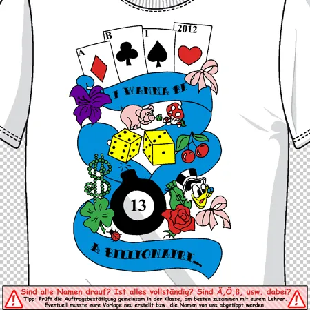 t_shirt_design_mit_gluecksspielsymbolen I wanna be A BIllionaire design