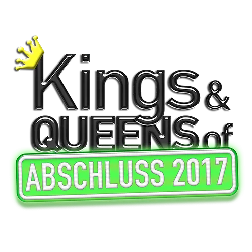 Logo "Kings & Queens of Abschluss 2017" mit Krone auf grauem Hintergrund