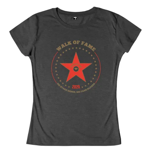Rotes Sternlogo mit Text "Walk of Fame", "Abschluss 2020" und "Die Stars gehen, die Fans bleiben".