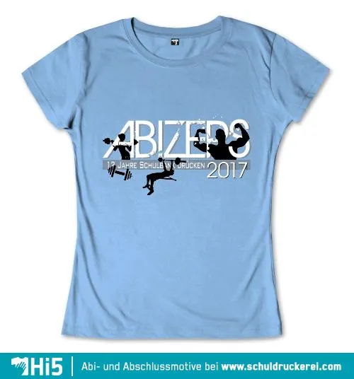 Silhouette von Menschen, die Fitnessaktivitäten über der Text "12 Jahre Schulbank drücken 2017" ausführen.