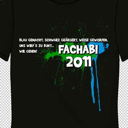 schwarzes_tshirt_mit_farbspritzer_und_text Uns wirds zu bunt design