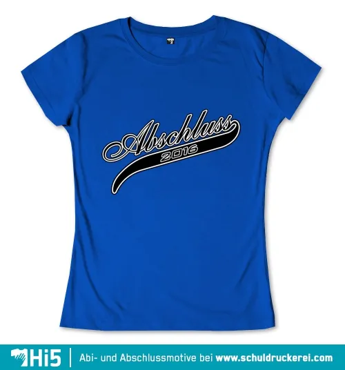 Logo mit der Aufschrift 'Abschluss 2016' auf blauem Hintergrund.