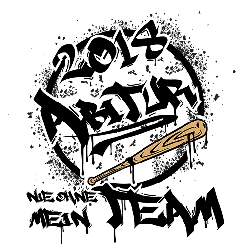 Gelber Baseballschläger mit schwarzer Umrandung und dynamischen Linien.