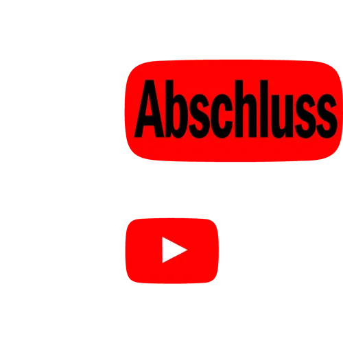 Schwarzes T-Shirt mit YouTube-Logo und Text "Your Abschluss" in Rot und Weiß.